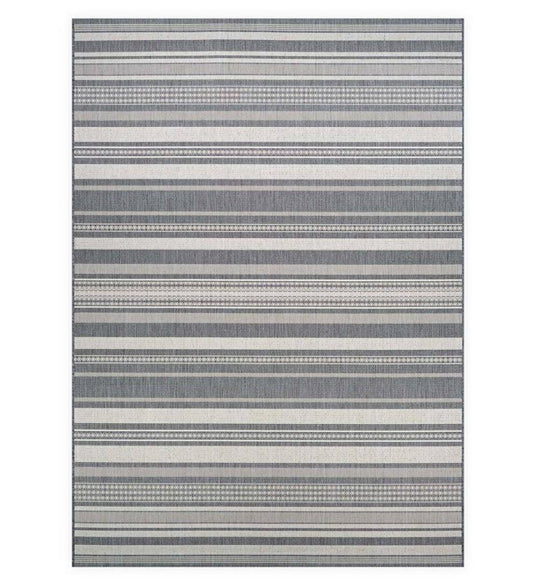 Plow & Hearth Synthetic Rugs Indoor Living Veranda Striped Indoor/Outdoor Polypropylene Rug