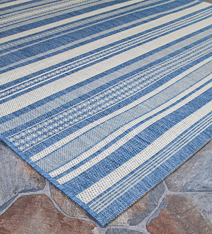 Plow & Hearth Synthetic Rugs Indoor Living Veranda Striped Indoor/Outdoor Polypropylene Rug