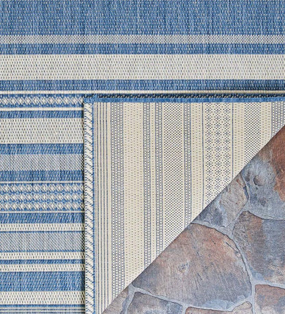 Plow & Hearth Synthetic Rugs Indoor Living Veranda Striped Indoor/Outdoor Polypropylene Rug