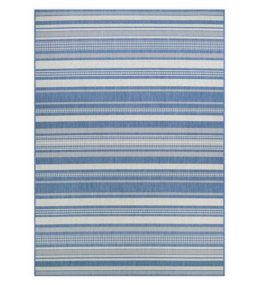 Plow & Hearth Synthetic Rugs Indoor Living Veranda Striped Indoor/Outdoor Polypropylene Rug