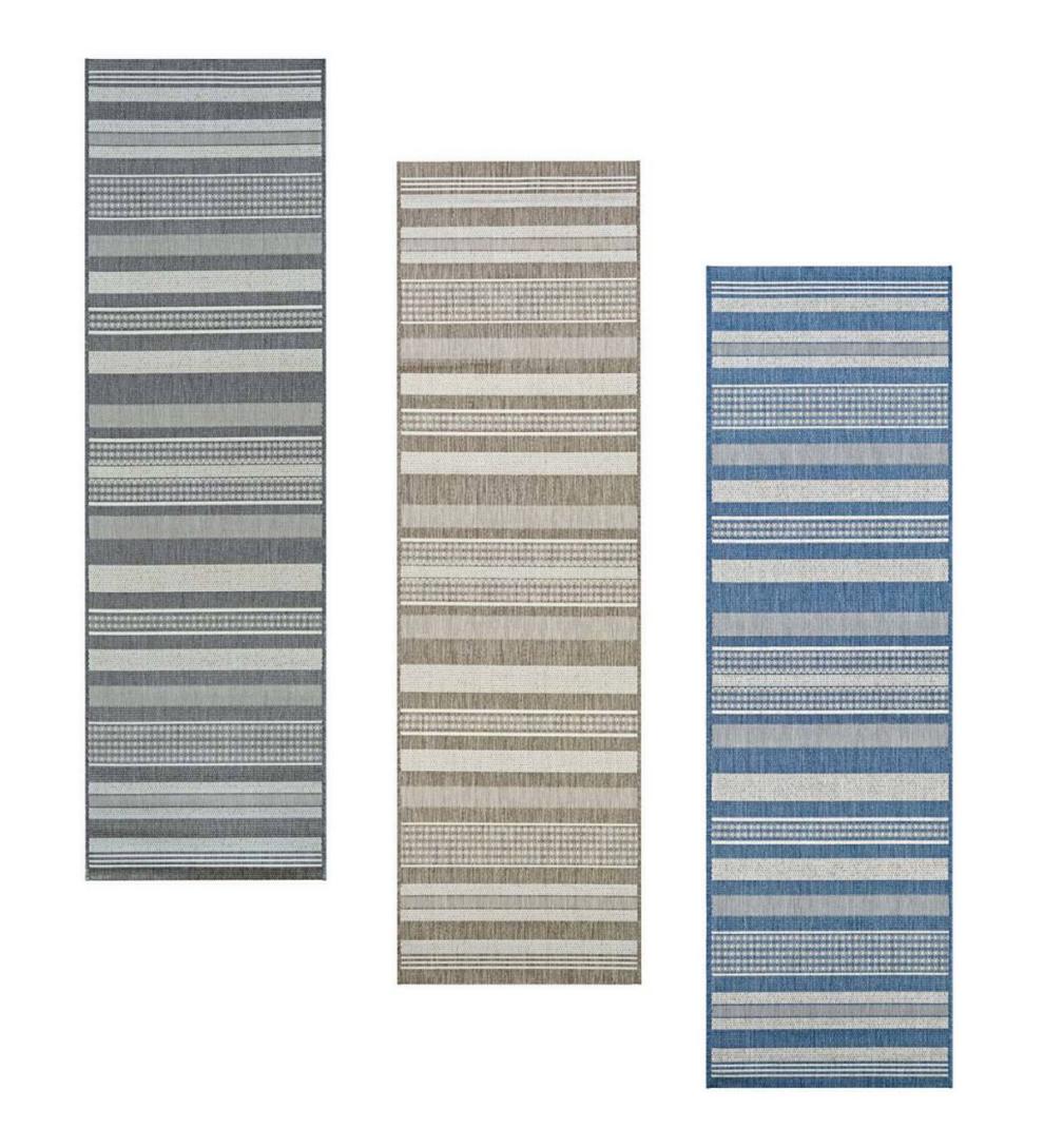 Plow & Hearth Synthetic Rugs Indoor Living Veranda Striped Indoor/Outdoor Polypropylene Rug