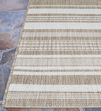 Plow & Hearth Synthetic Rugs Indoor Living Veranda Striped Indoor/Outdoor Polypropylene Rug