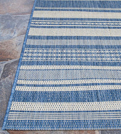 Plow & Hearth Synthetic Rugs Indoor Living Veranda Striped Indoor/Outdoor Polypropylene Rug