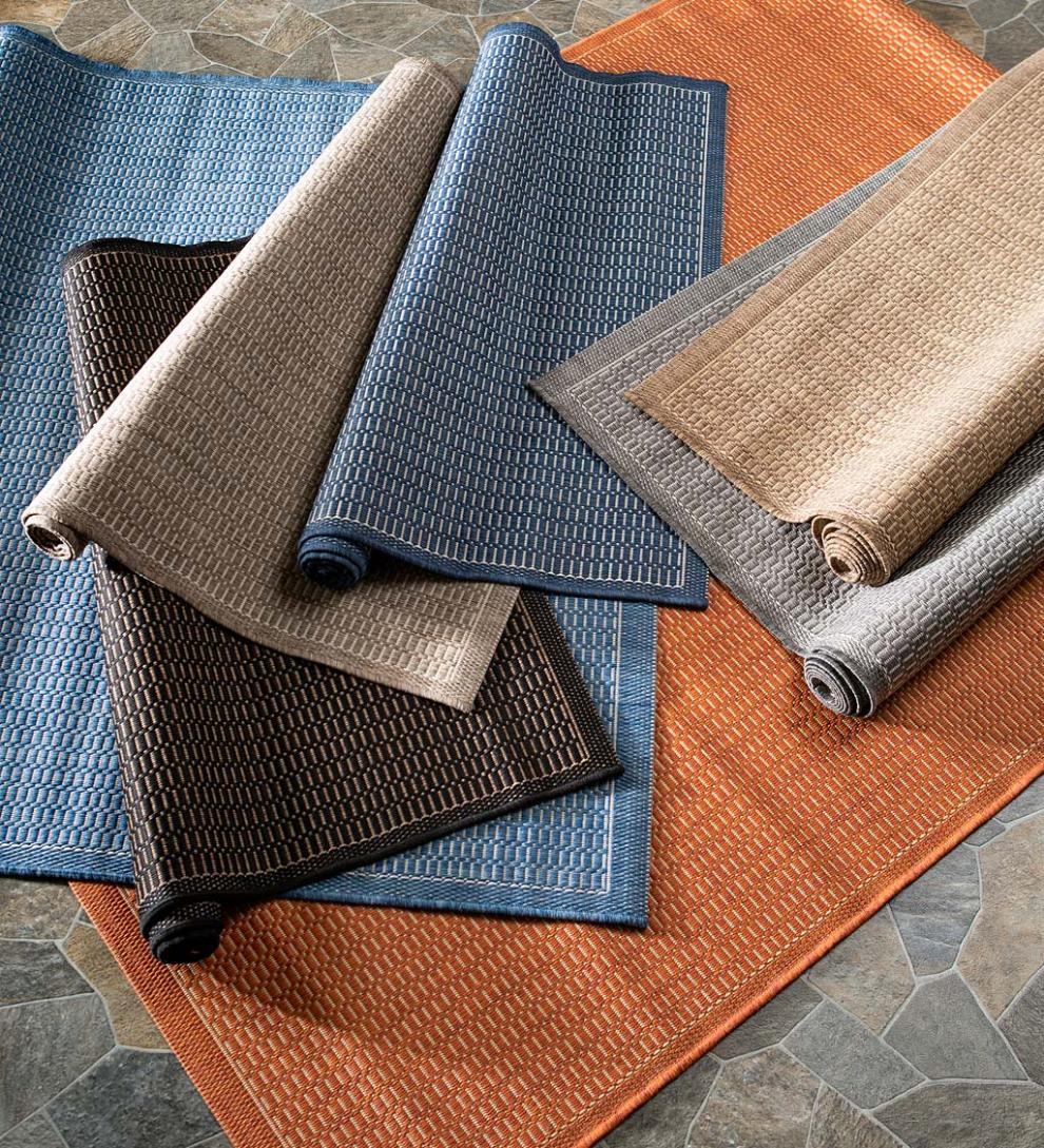Plow & Hearth Synthetic Rugs Indoor Living Veranda Textured Indoor/Outdoor Polypropylene Rug