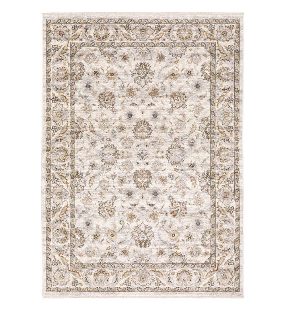 Plow & Hearth Synthetic Rugs Indoor Living Wakefield Border Polyester Rug