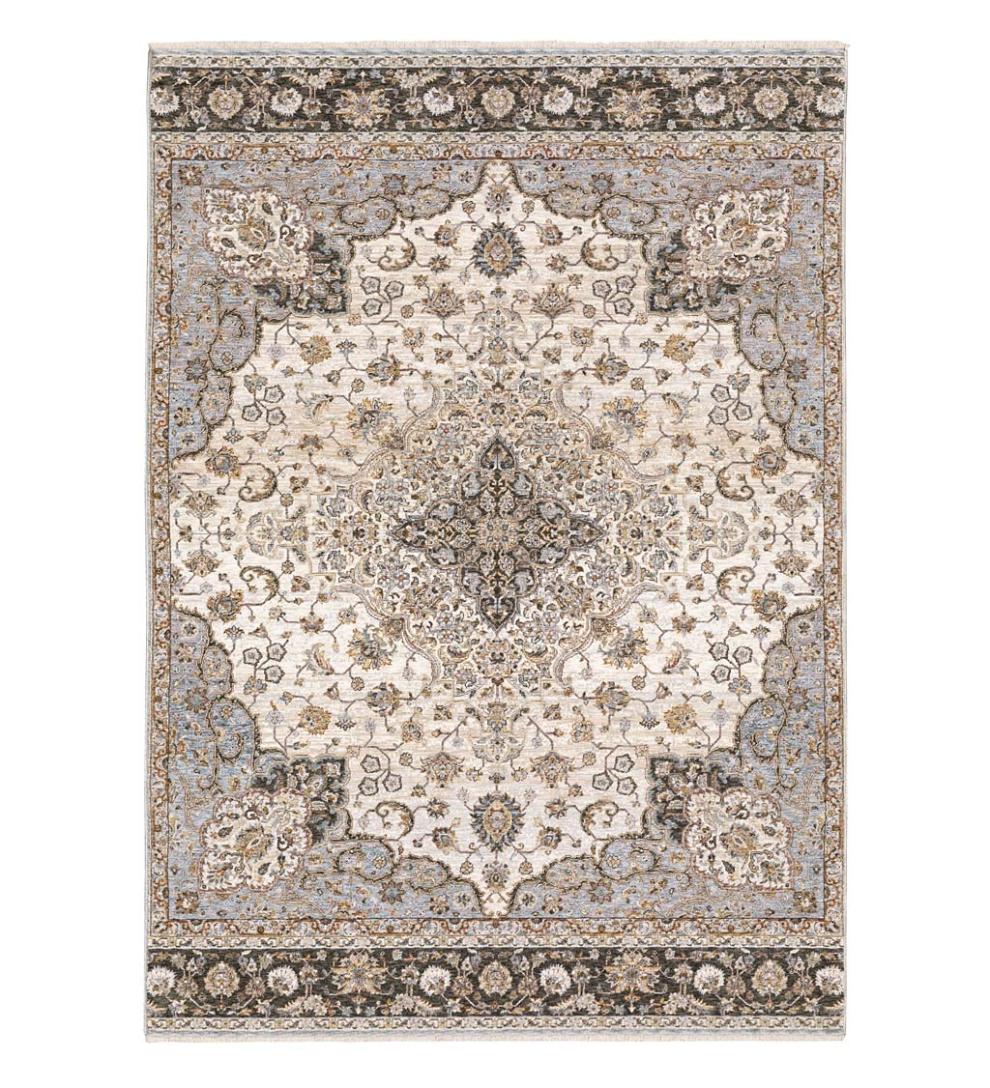 Plow & Hearth Synthetic Rugs Indoor Living Wakefield Medallion Polyester Rug