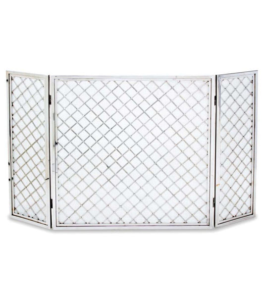 Plow & Hearth Tri-Panel Fireplace Screens Fireplace & Hearth Hartwick Tri-Panel Folding Fireplace Screen - Nickel