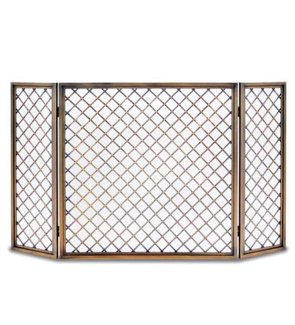 Plow & Hearth Tri-Panel Fireplace Screens Fireplace & Hearth Hartwick Tri-Panel Folding Fireplace Screen - Nickel