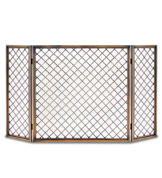 Plow & Hearth Tri-Panel Fireplace Screens Fireplace & Hearth Hartwick Tri-Panel Folding Fireplace Screen - Nickel