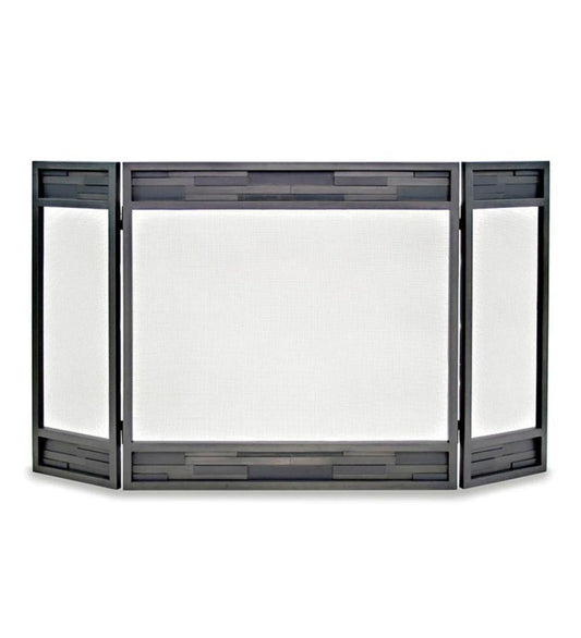 Plow & Hearth Tri-Panel Fireplace Screens Fireplace & Hearth Lanier Tri-Panel Fireplace Screen In Natural Iron Finish