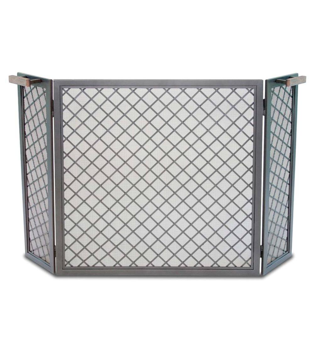 Plow & Hearth Tri-Panel Fireplace Screens Fireplace & Hearth Stanton Tri-Panel Fireplace Screen - Iron