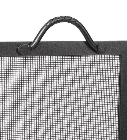 Plow & Hearth Tri-Panel Fireplace Screens Fireplace & Hearth Wrought Iron Twisted Rope Folding Fireplace Screen - Bronze