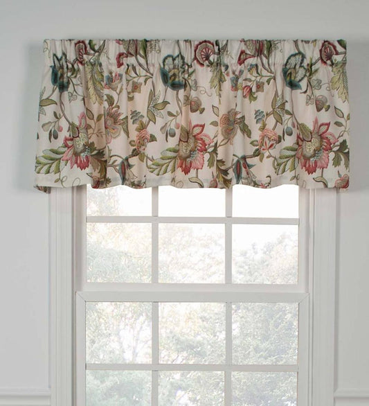 Plow & Hearth Valances Indoor Living Brissac Jacobean Floral Print Window Valances
