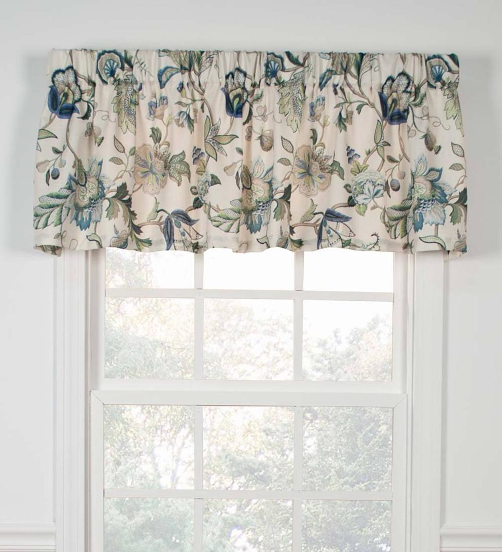 Plow & Hearth Valances Indoor Living Brissac Jacobean Floral Print Window Valances