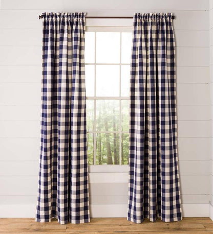 Plow & Hearth Valances Indoor Living Buffalo Check Rod-Pocket Cotton Curtain Pairs