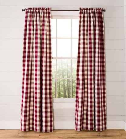 Plow & Hearth Valances Indoor Living Buffalo Check Rod-Pocket Cotton Curtain Pairs