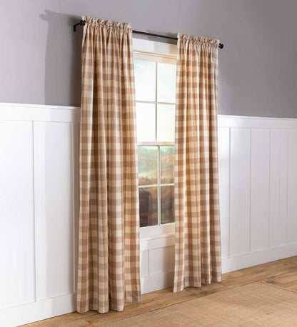 Plow & Hearth Valances Indoor Living Buffalo Check Rod-Pocket Cotton Curtain Pairs