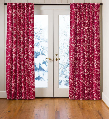 Plow & Hearth Valances Indoor Living Floral Damask Rod-Pocket Homespun Insulated Curtain Panel