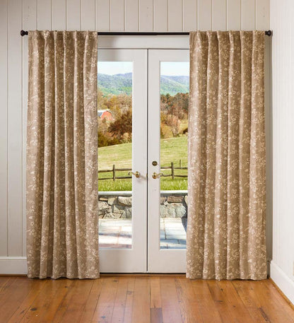 Plow & Hearth Valances Indoor Living Floral Damask Rod-Pocket Homespun Insulated Curtain Panel