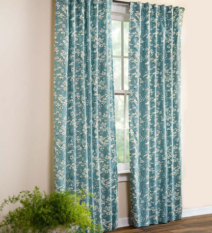 Plow & Hearth Valances Indoor Living Floral Damask Rod-Pocket Homespun Insulated Curtain Panel