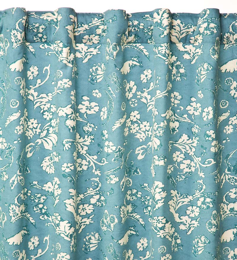 Plow & Hearth Valances Indoor Living Floral Damask Rod-Pocket Homespun Insulated Curtain Panel