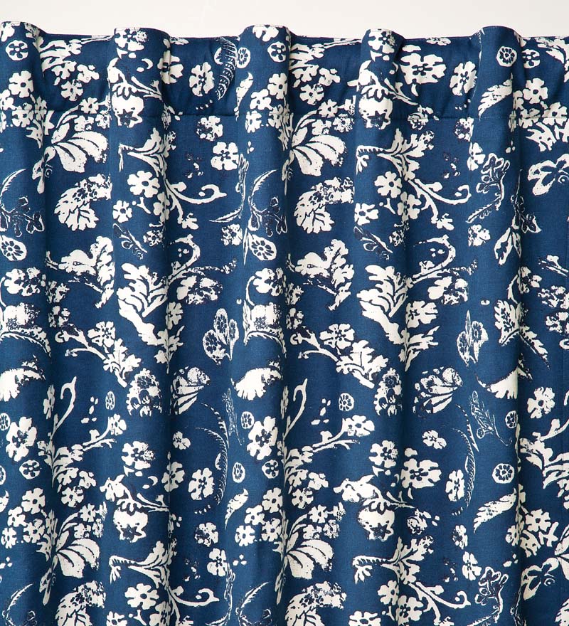 Plow & Hearth Valances Indoor Living Floral Damask Rod-Pocket Homespun Insulated Curtain Panel