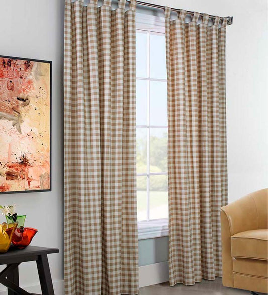Plow & Hearth Valances Indoor Living Thermalogic Energy Efficient Insulated Check Tab-Top Curtain Pairs