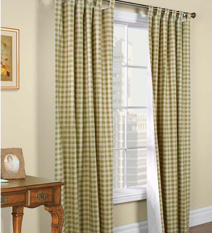 Plow & Hearth Valances Indoor Living Thermalogic Energy Efficient Insulated Check Tab-Top Curtain Pairs