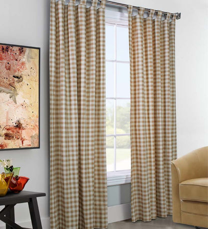 Plow & Hearth Valances Indoor Living Thermalogic Energy Efficient Insulated Check Tab-Top Curtain Pairs