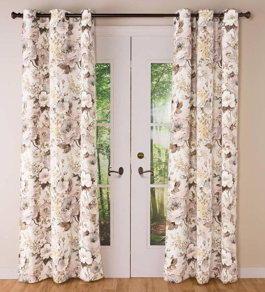 Plow & Hearth Valances Indoor Living Thermalogic Insulated Bella Donna Floral Grommet-Top Curtain Pairs
