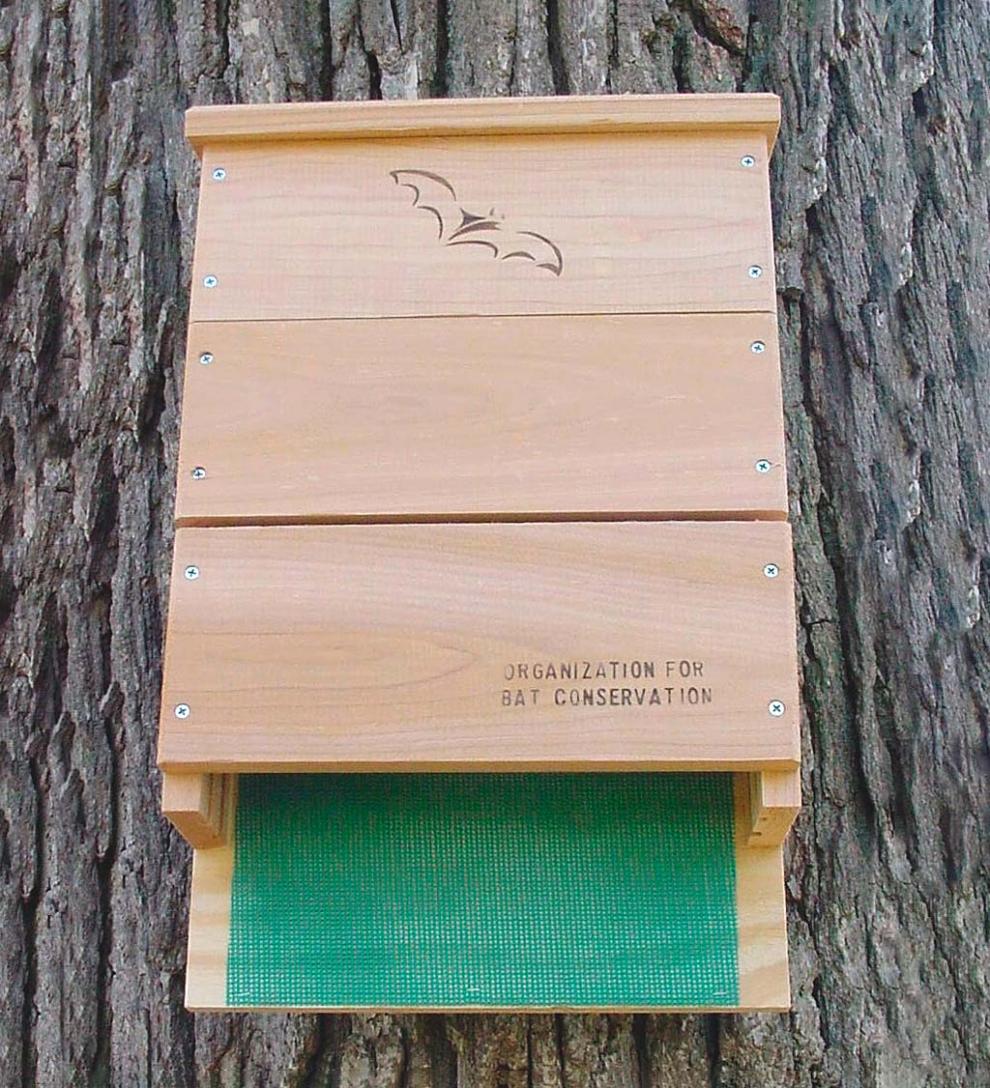 Plow & Hearth Wildlife Housing Yard & Garden 3-Chamber Cedar And Plywood Bat House