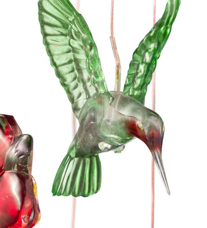Plow & Hearth Wind Chimes & Mobiles Outdoor Living Color Changing Solar Mobile With Hummingbirds And Flowers
