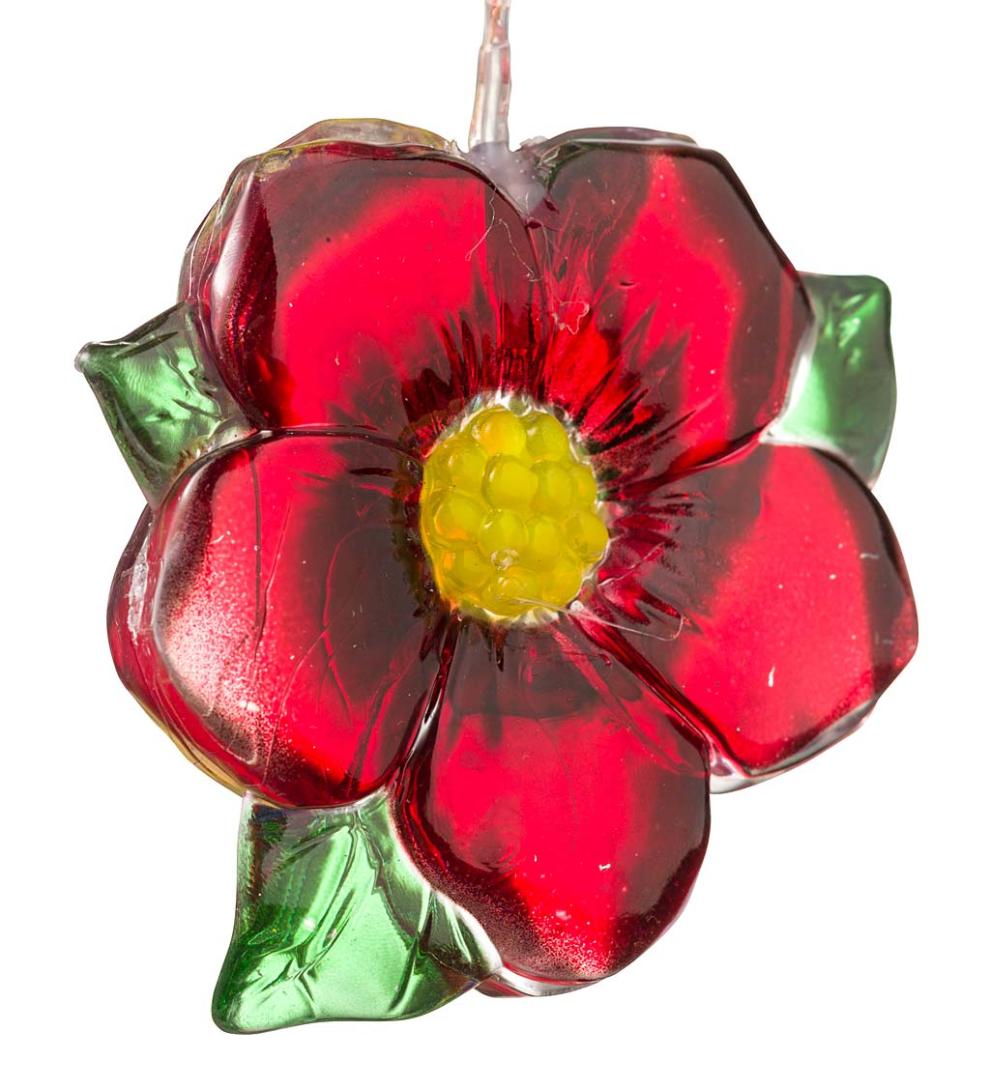 Plow & Hearth Wind Chimes & Mobiles Outdoor Living Color Changing Solar Mobile With Hummingbirds And Flowers