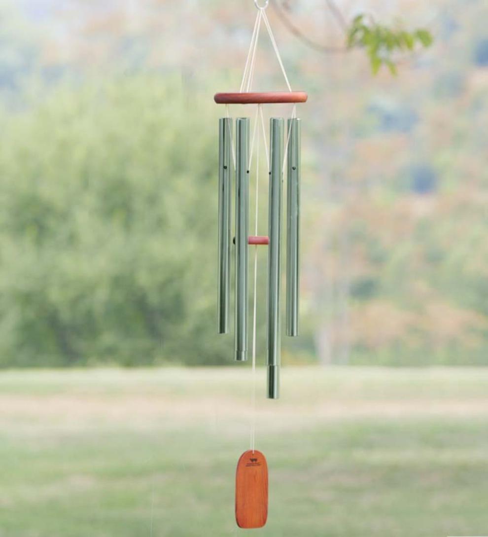 Plow & Hearth Wind Chimes & Mobiles Outdoor Living Weather-Resistant Aluminum And Bamboo Amazing Grace Tone Wind Chimes