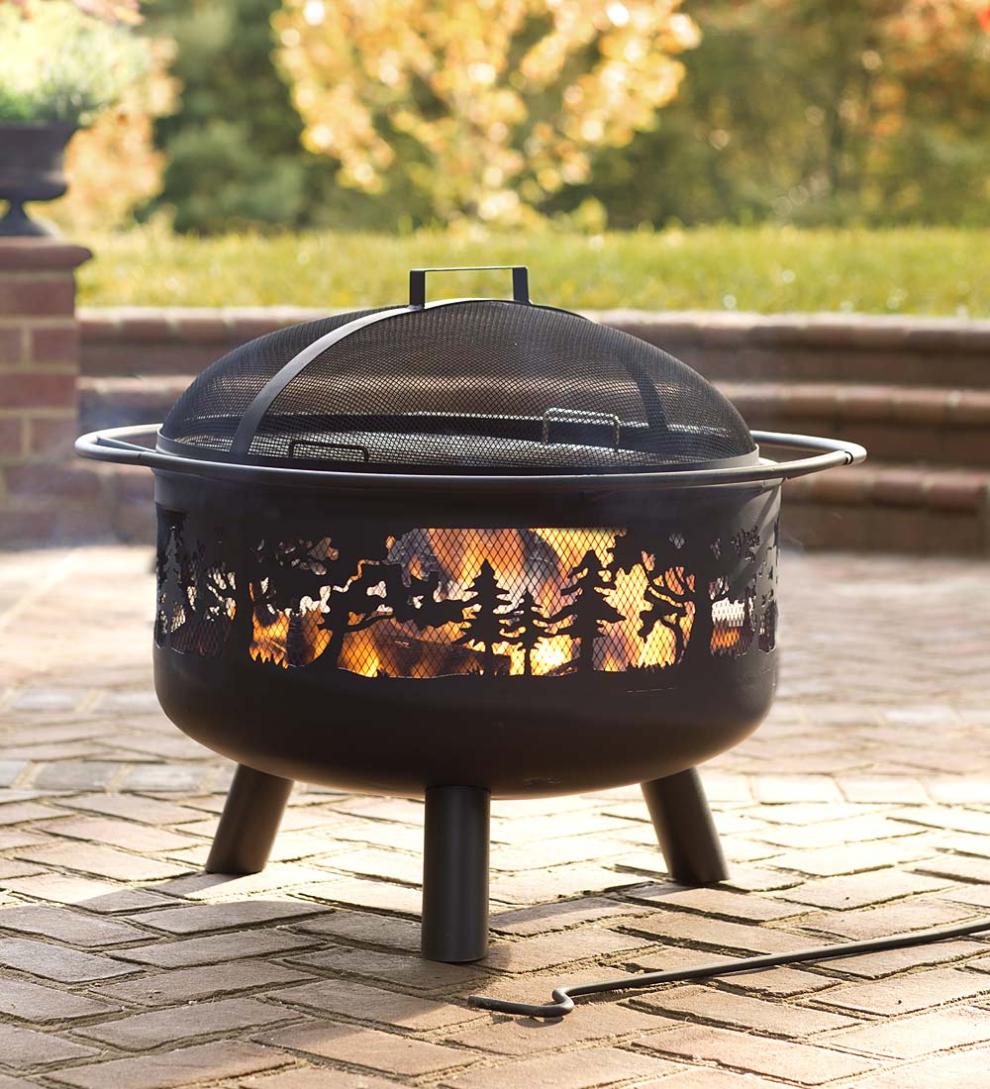 Plow & Hearth Wood Burning Fire Pits Fireplace & Hearth Timberline Wood-Burning Fire Pit