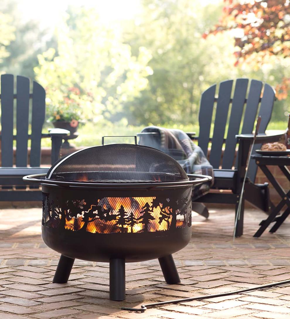 Plow & Hearth Wood Burning Fire Pits Fireplace & Hearth Timberline Wood-Burning Fire Pit