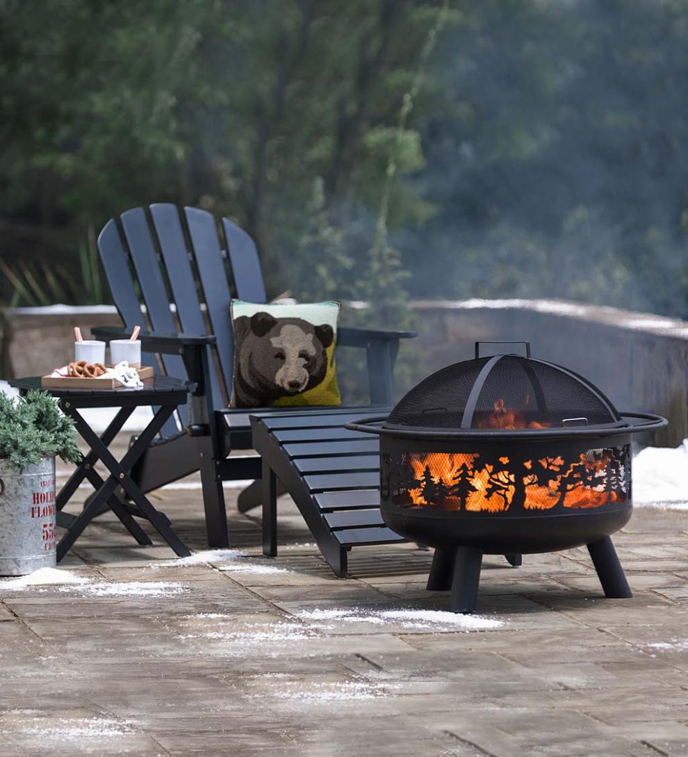 Plow & Hearth Wood Burning Fire Pits Fireplace & Hearth Timberline Wood-Burning Fire Pit