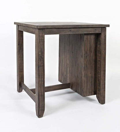 Plow & Hearth Wood Furniture Outdoor Living Cape Charles 3-Piece Barnwood Dining Set With Stools - Barnwood