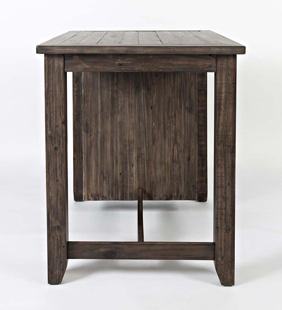 Plow & Hearth Wood Furniture Outdoor Living Cape Charles 3-Piece Barnwood Dining Set With Stools - Barnwood