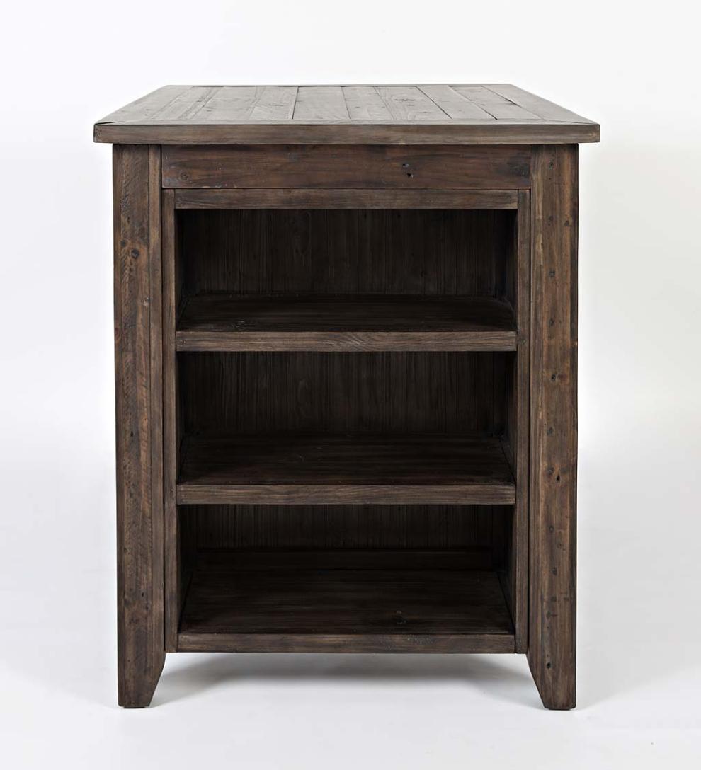 Plow & Hearth Wood Furniture Outdoor Living Cape Charles 3-Piece Barnwood Dining Set With Stools - Barnwood