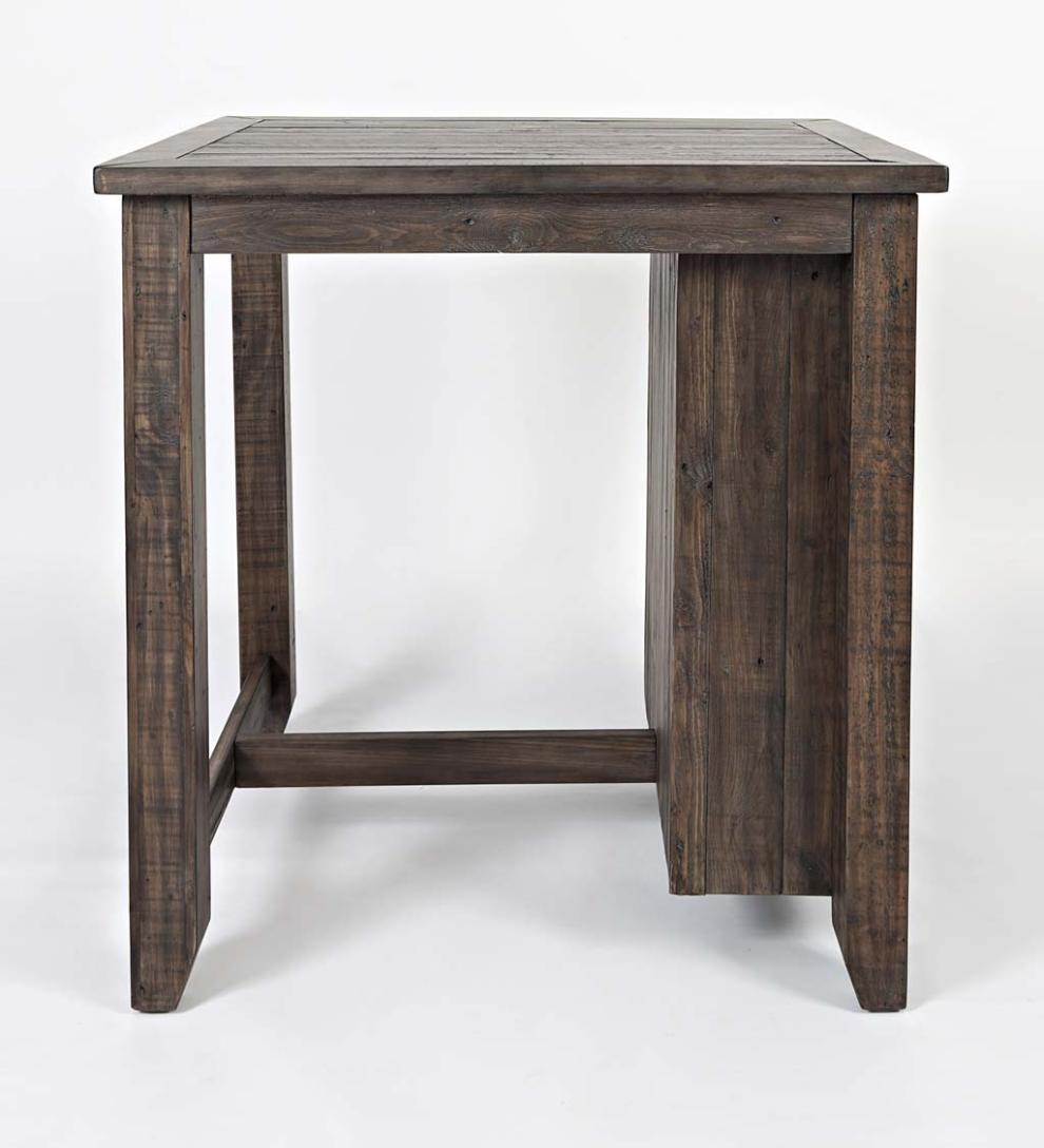 Plow & Hearth Wood Furniture Outdoor Living Cape Charles 3-Piece Barnwood Dining Set With Stools - Barnwood