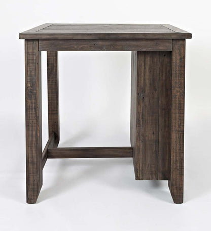 Plow & Hearth Wood Furniture Outdoor Living Cape Charles 3-Piece Barnwood Dining Set With Stools - Barnwood