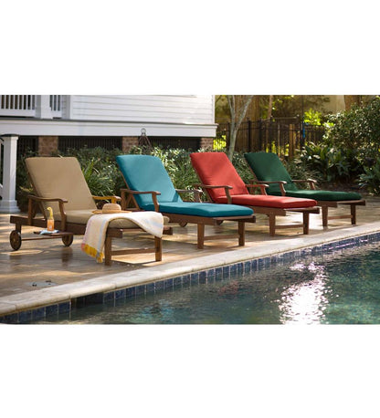 Plow & Hearth Wood Furniture Outdoor Living Claremont Eucalyptus Outdoor Chaise Lounges, Set Of 2 - Natural