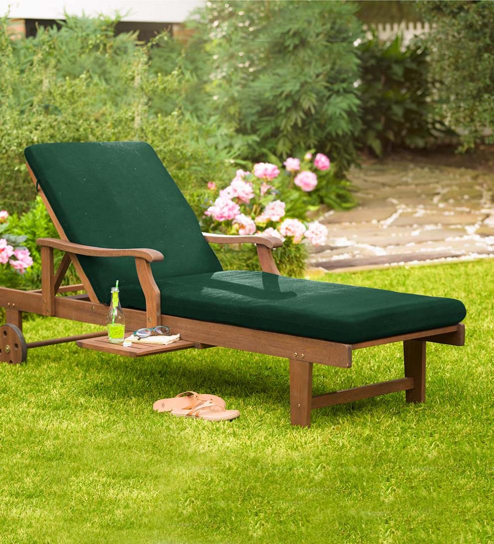 Plow & Hearth Wood Furniture Outdoor Living Claremont Eucalyptus Outdoor Chaise Lounges, Set Of 2 - Natural