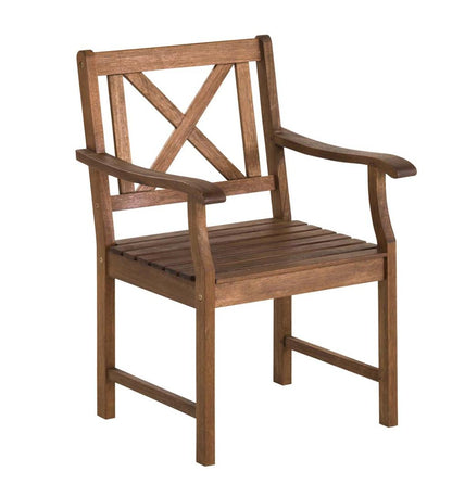 Plow & Hearth Wood Furniture Outdoor Living Claremont Eucalyptus Round Dining Table And Chairs