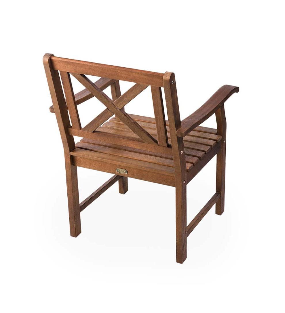 Plow & Hearth Wood Furniture Outdoor Living Claremont Outdoor Dining Furniture, Eucalyptus Table And Chairs