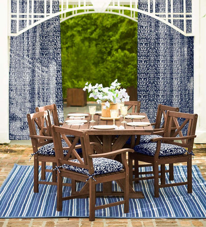 Plow & Hearth Wood Furniture Outdoor Living Claremont Outdoor Dining Furniture, Eucalyptus Table And Chairs
