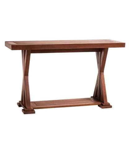Plow & Hearth Wood Furniture Outdoor Living Claremont Outdoor Eucalyptus Console Table
