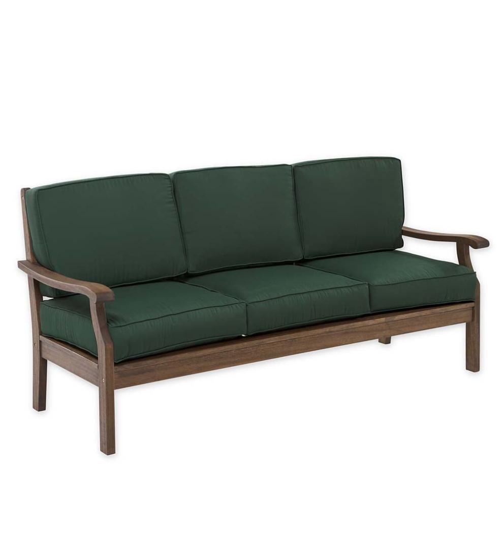 Plow & Hearth Wood Furniture Outdoor Living Claremont Seating Collection, Eucalyptus Wood Outdoor Furniture