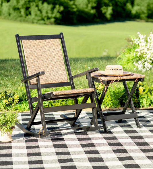 Plow & Hearth Wood Furniture Outdoor Living Claytor Folding Eucalyptus Outdoor Furniture